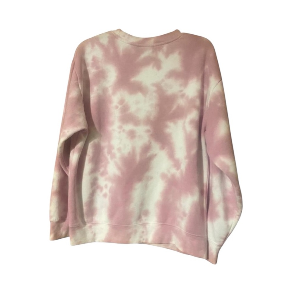 NWT Peanuts Snoopy Pink Tie Dye Raised Heart Balloons Sweatshirt SZ L - Picture 3 of 11